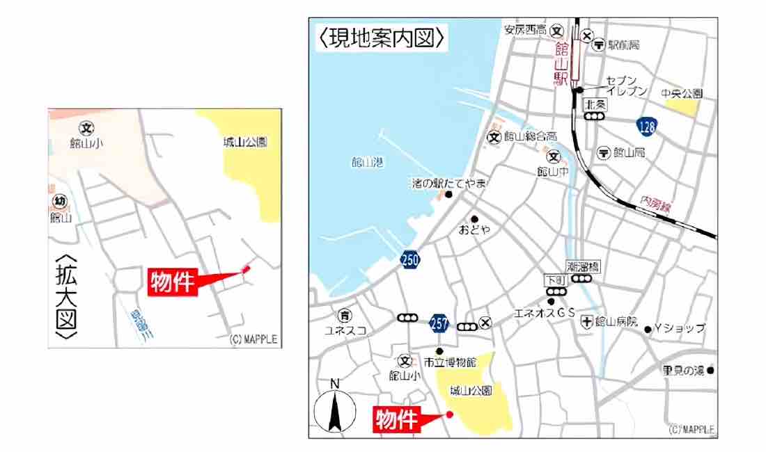 千葉県館山市館山の土地の周辺地図