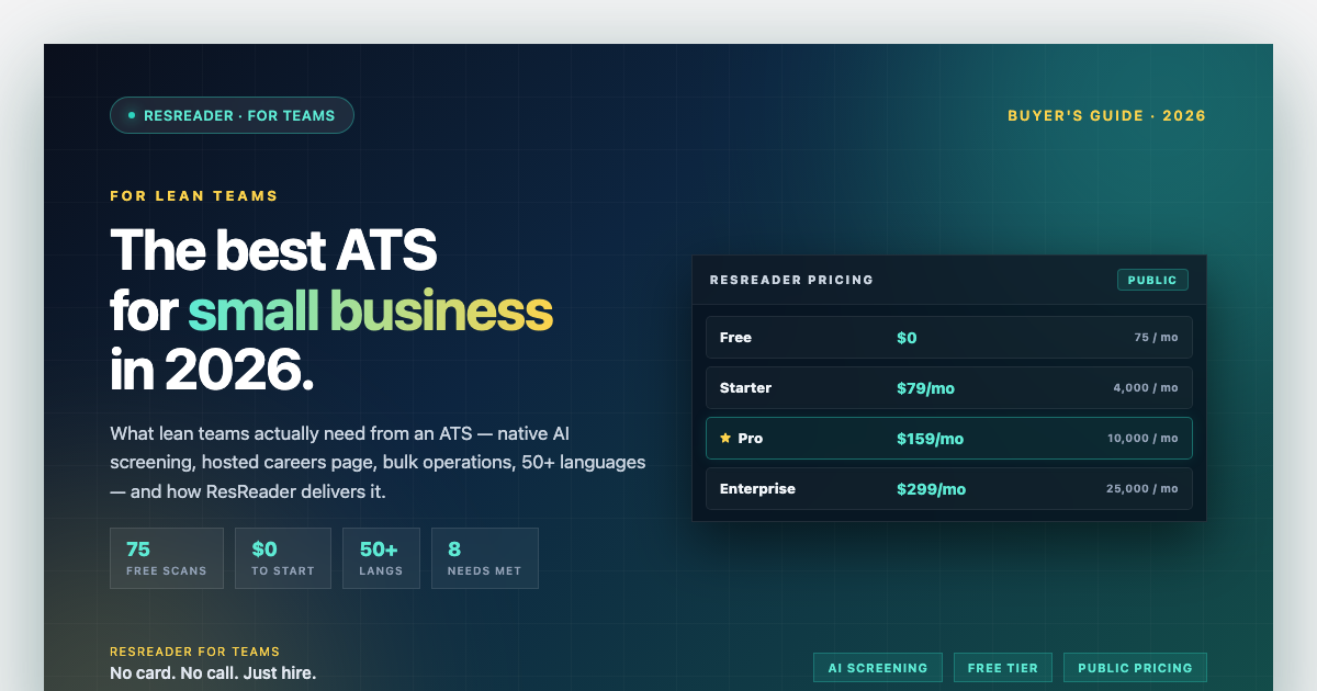 The Best ATS for Small Business in 2026 — What Lean Teams Actually Need
