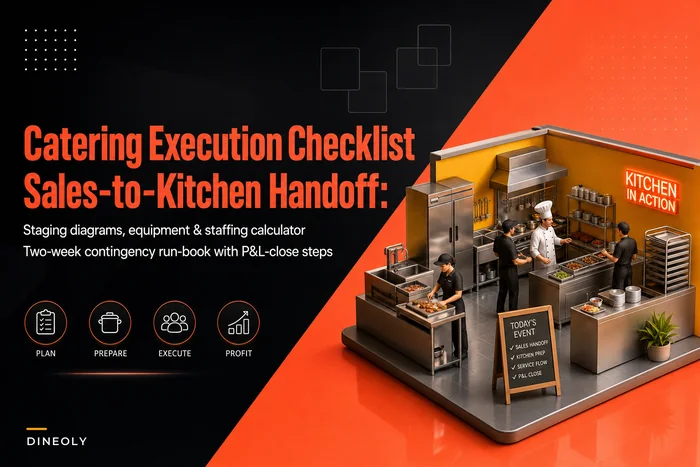 Catering execution checklist for private dining: sales-to-kitchen handoff and contingency run-book