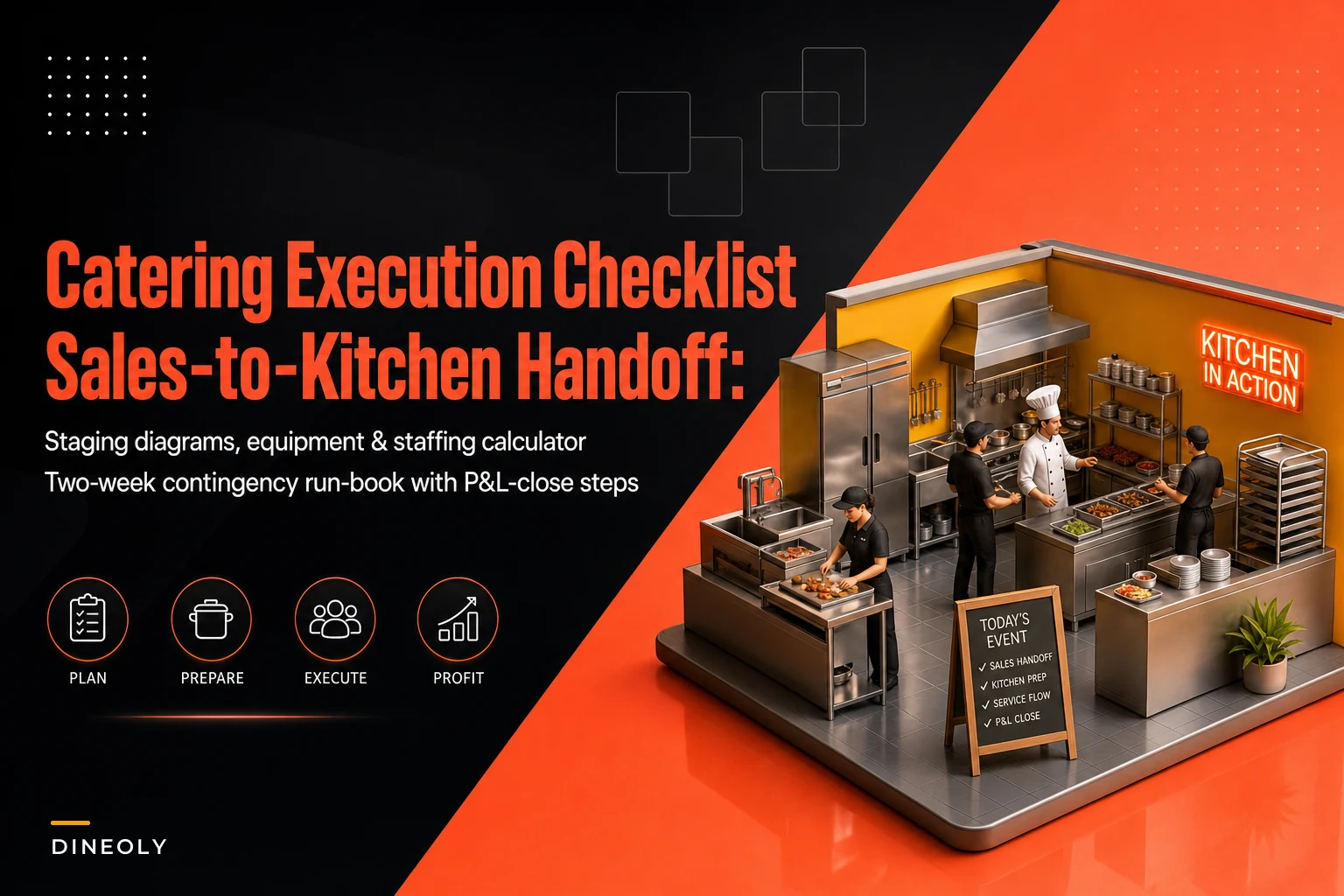 Catering execution checklist for private dining: sales-to-kitchen handoff and contingency run-book