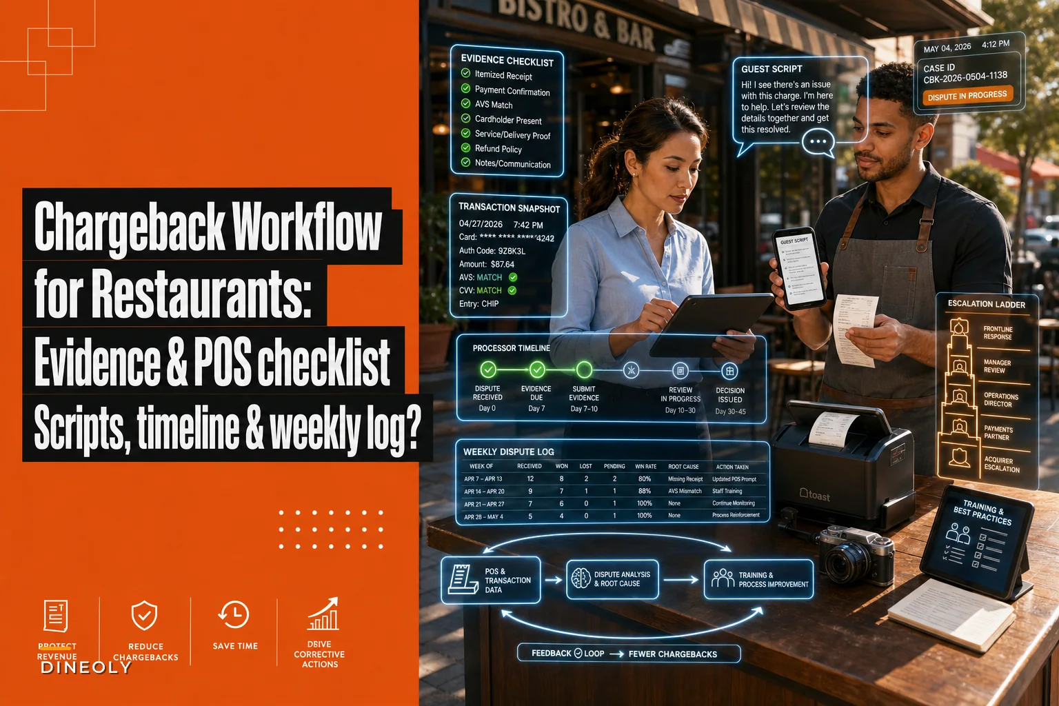 Chargeback dispute workflow for restaurants: evidence, scripts and timeline