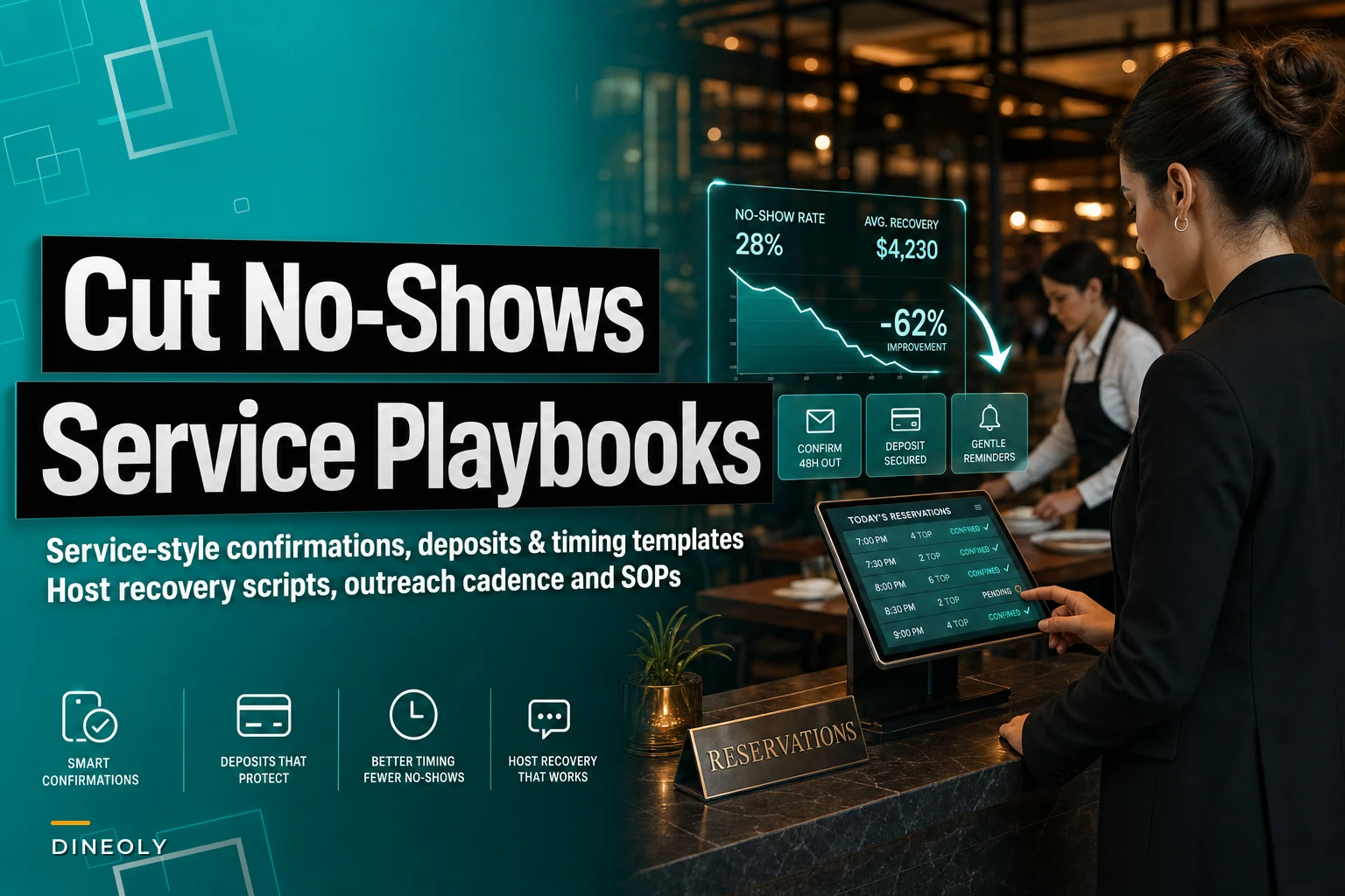 Cut reservation no-shows with service-style confirmation, deposit and host recovery playbooks