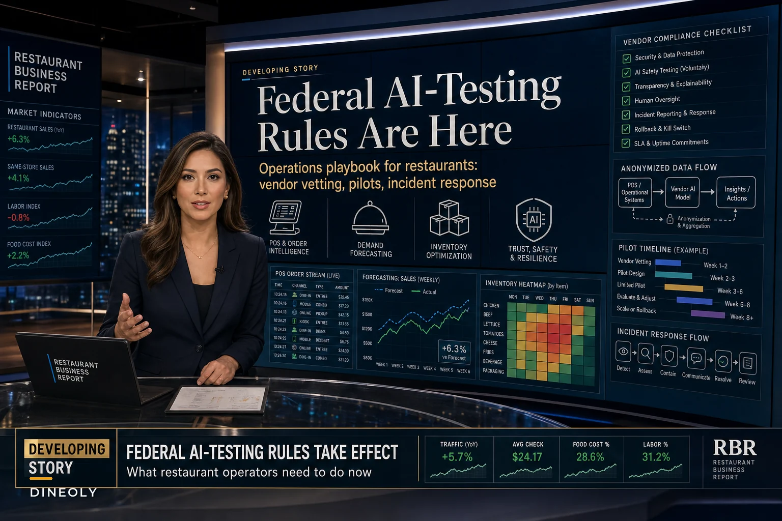 Federal AI‑testing rules are here: an operations playbook for restaurant managers to vet, onboard and govern AI features