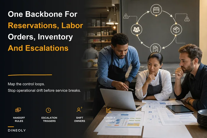 Operational backbone playbook: control loops that link reservations, staffing, orders and inventory