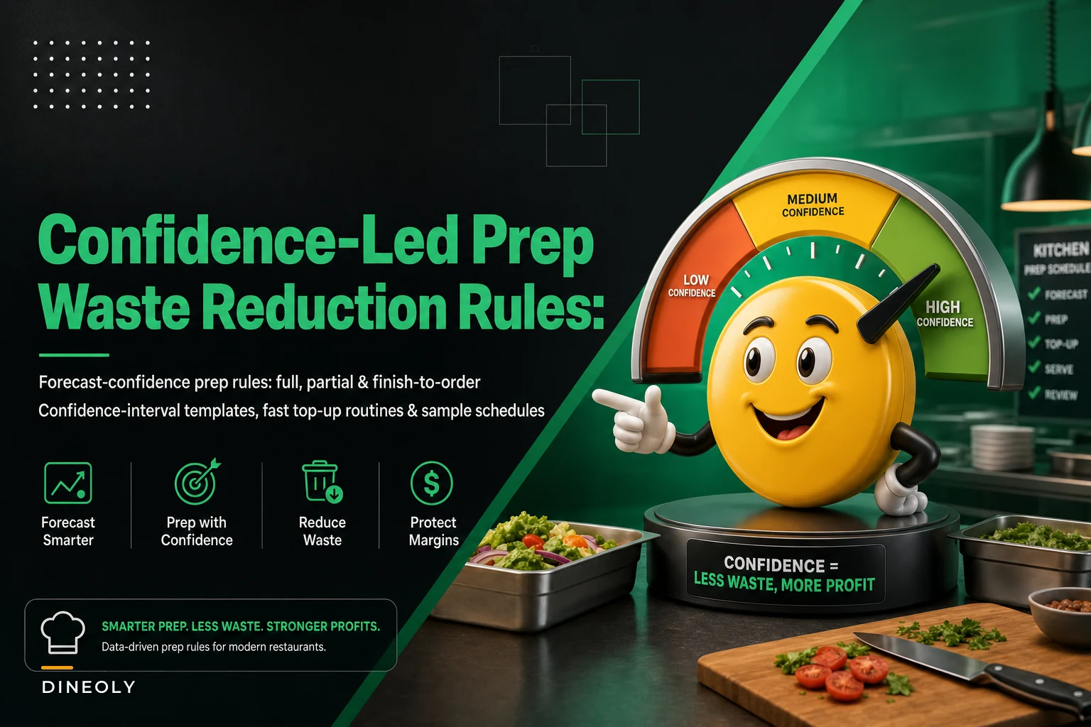 Reduce food waste with confidence-based prep planning: prep‑rules, top‑up routines and sample schedules