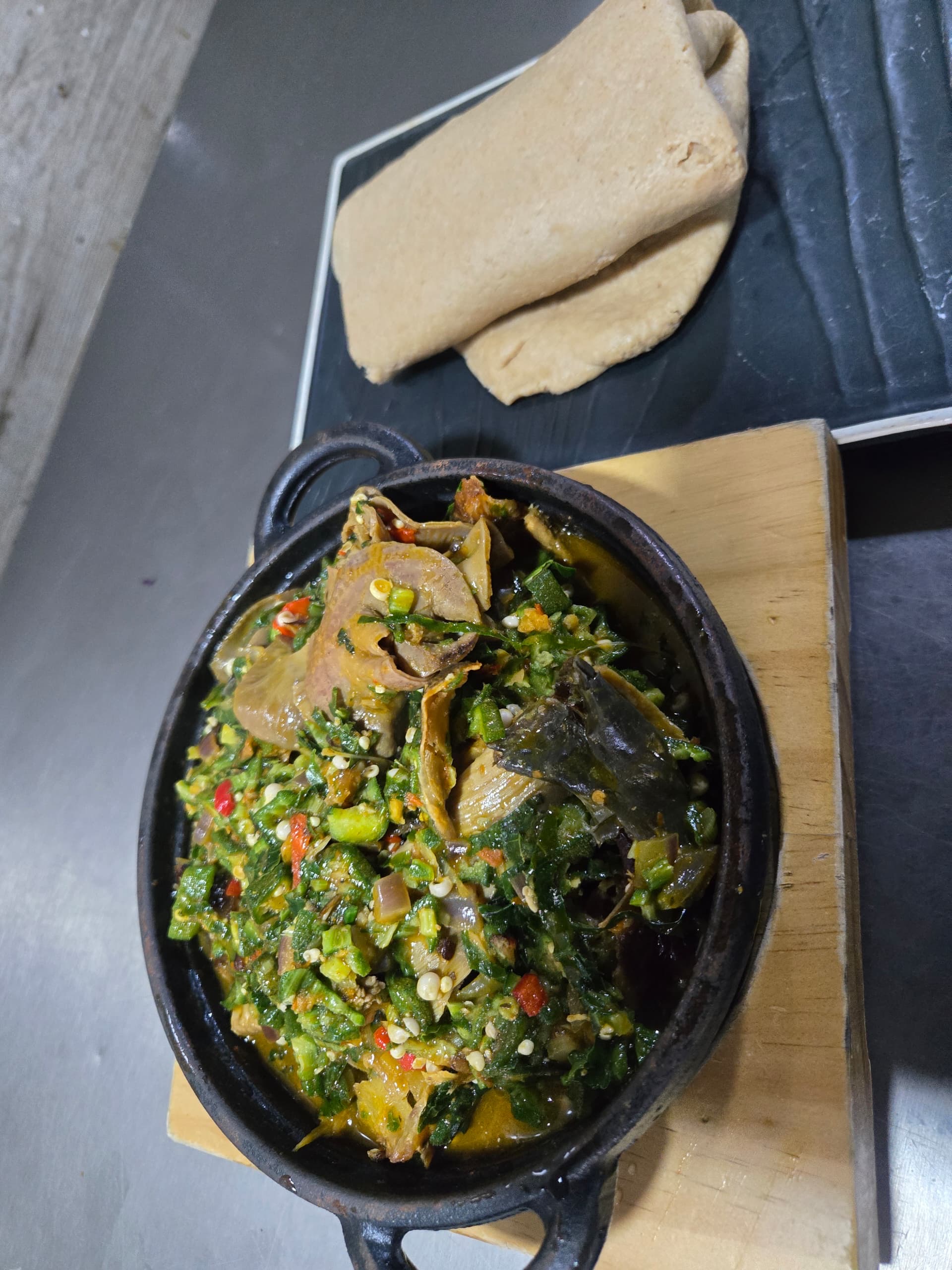 Okro soup with semovita