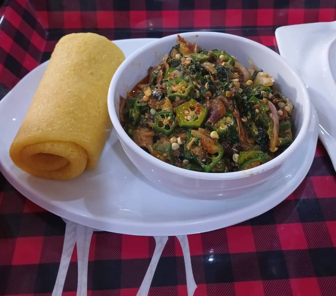 Vegetable Okro Soup & Eba
