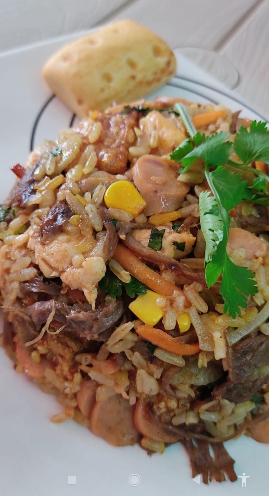 Arroz Ropa Vieja con Chicharrón