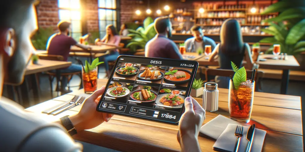 Customers using digital menus