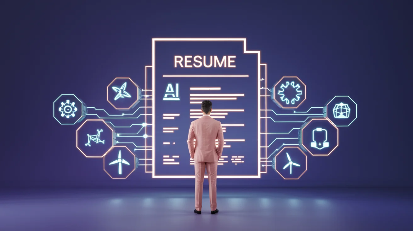 Professional preparing resume for emerging industries