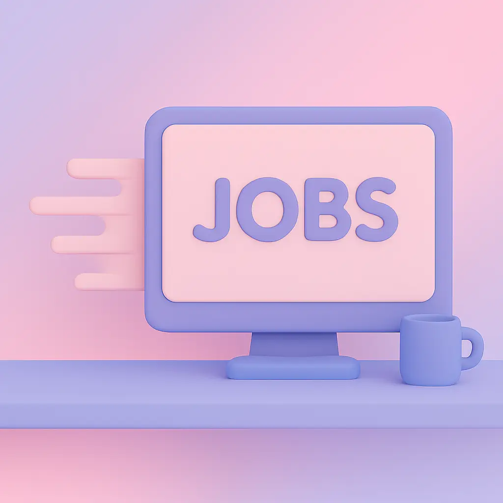 Clock indicating speed with multiple job applications.