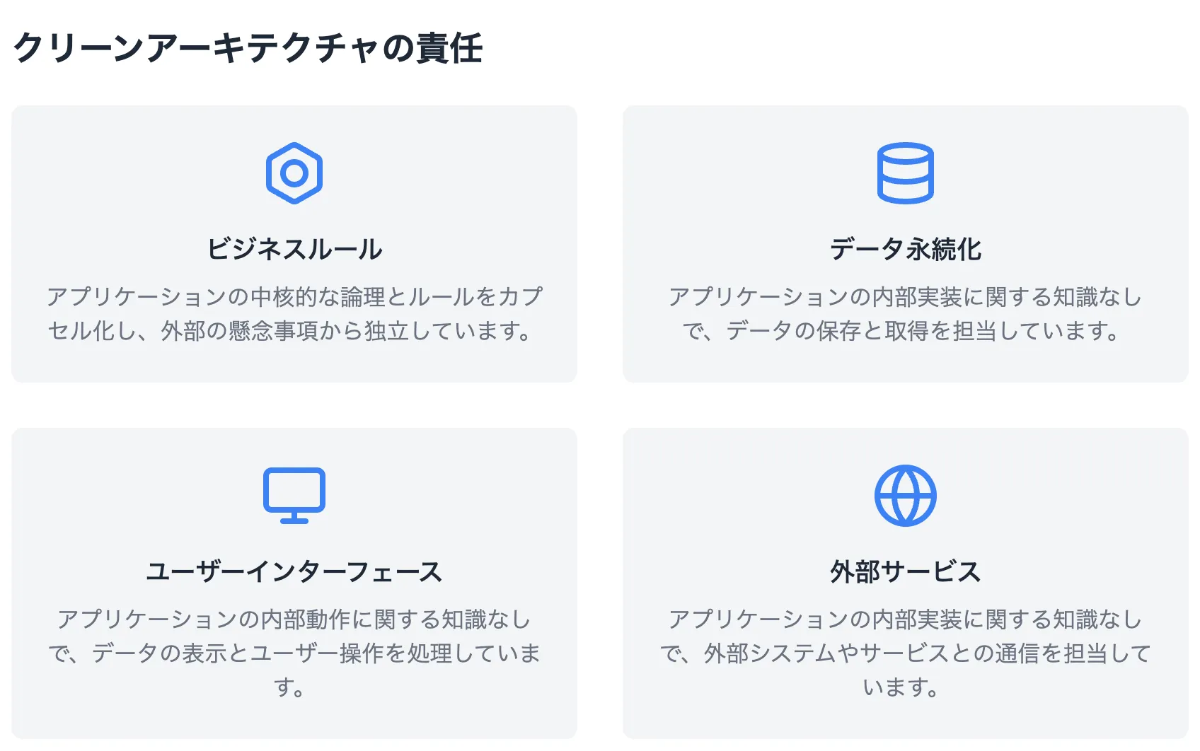 クリーンアーキテクチャの責任