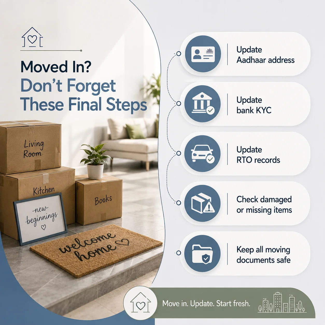 Post-Move Checklist & Vastu Tips