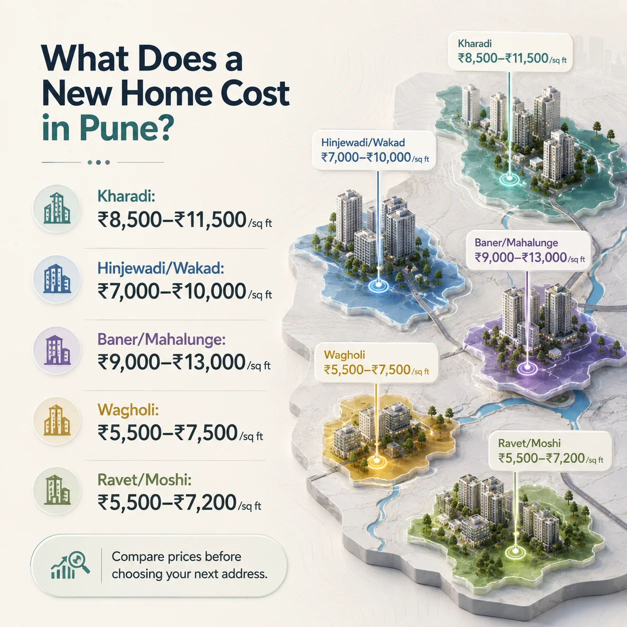 Price Per Sq Ft: Comparing New Projects in Pune by Micro-Market