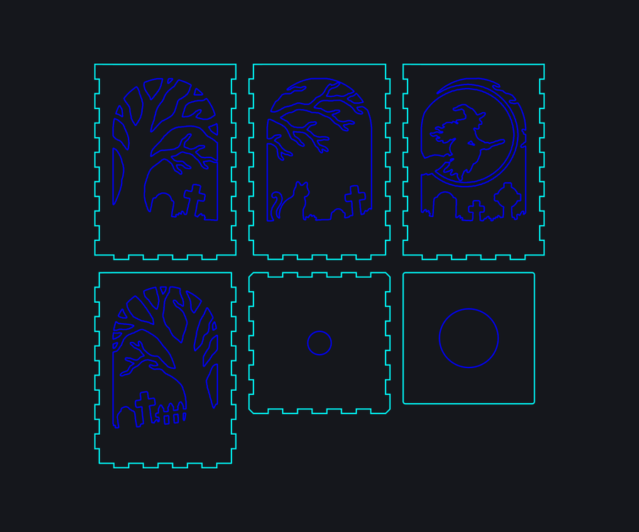 Witch and Moon Scene Lantern preview