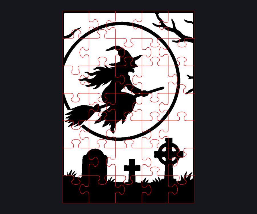 Witch and Moon Jigsaw Puzzle preview