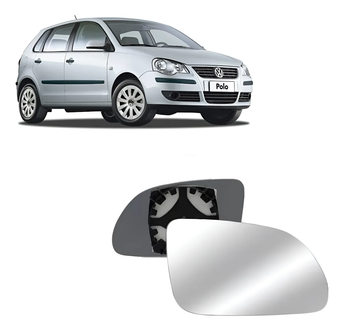 Espelho de reposição do retrovisor Wolksvagem Polo