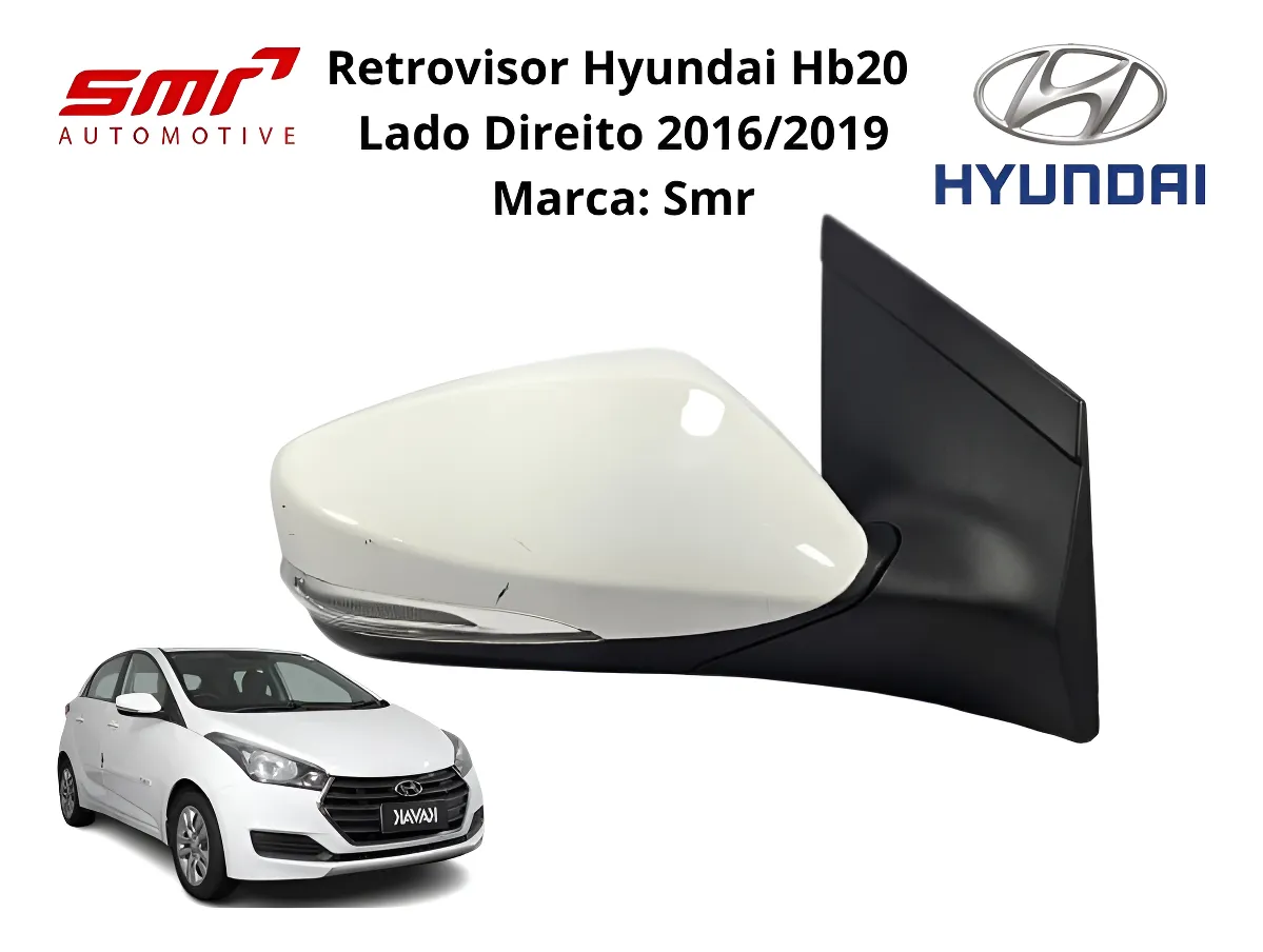 Retrovisor Hyundai Hb20 Retrátil Premium 2016 2017 2018 Ld (Usado)