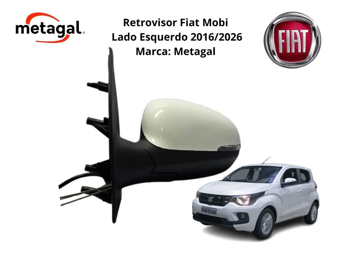 Retrovisor Fiat Mobi Like Manual Com Pisca 2016 A 2026 Le (Usado) 