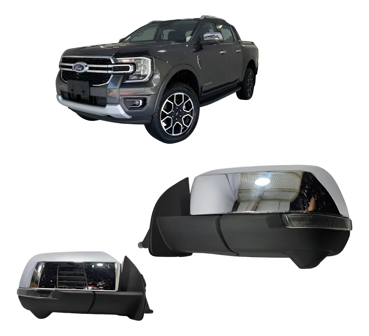 Par Retrovisor Ford Ranger Retrátil Com Câmera Limited 2025 (Usado)