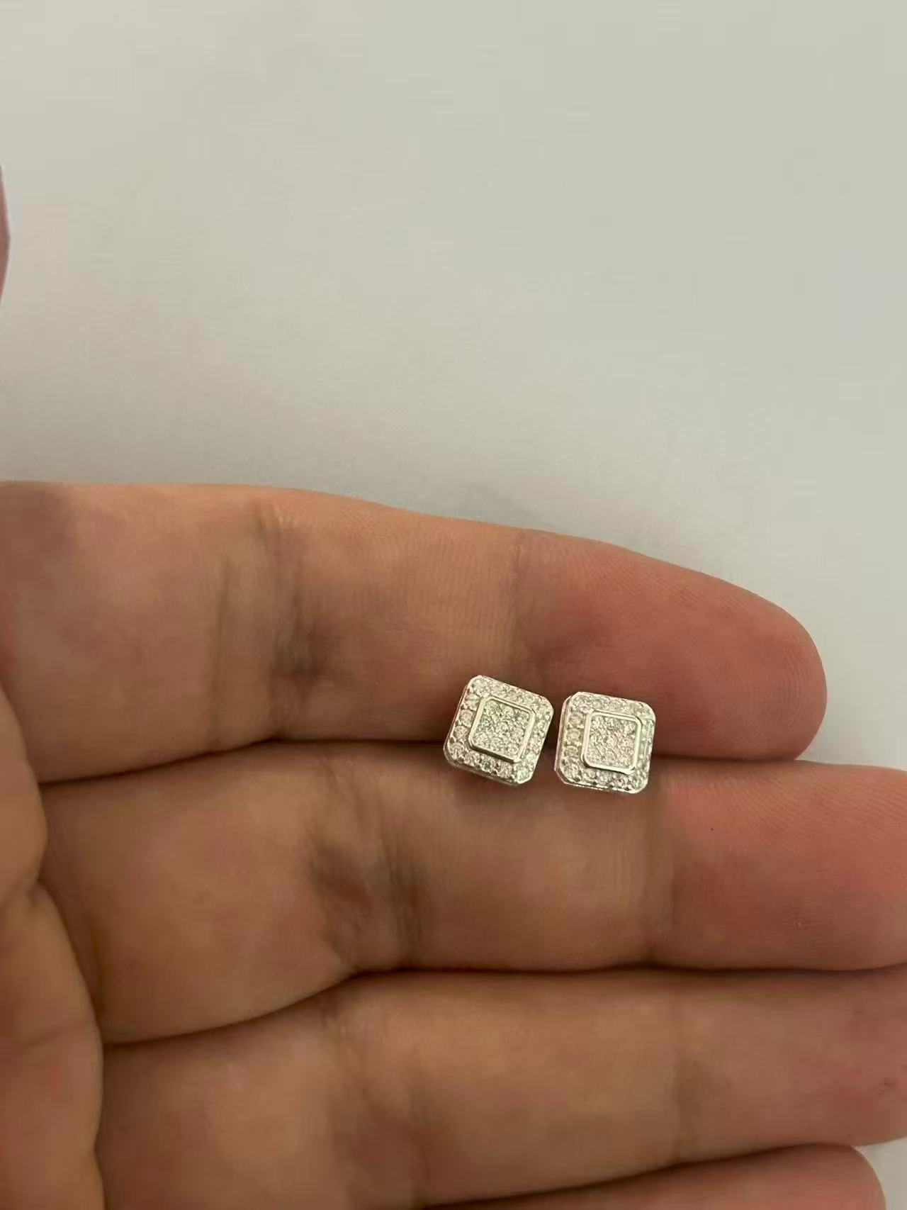 Aretes de plata con microzircones