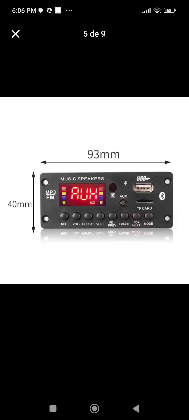 Módulo amplificador 32w + 32w FM, Bluetooth, USB, para parlantes de 4 ohms, funciona de 8v a 16v