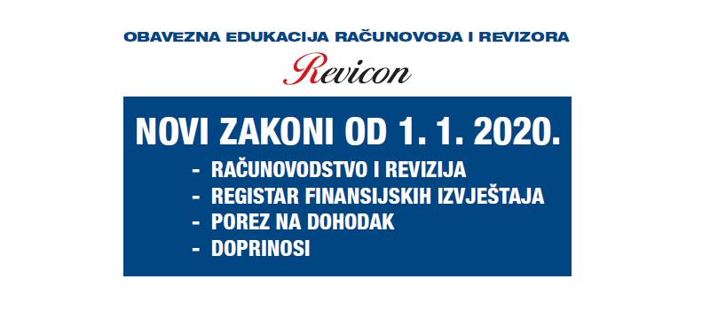 NOVI ZAKONI OD 1. 1. 2020. - RAČUNOVODSTVO I REVIZIJA, REGISTAR FINANSIJSKIH IZVJEŠTAJA, POREZ NA DOHODAK I DOPRINOSI