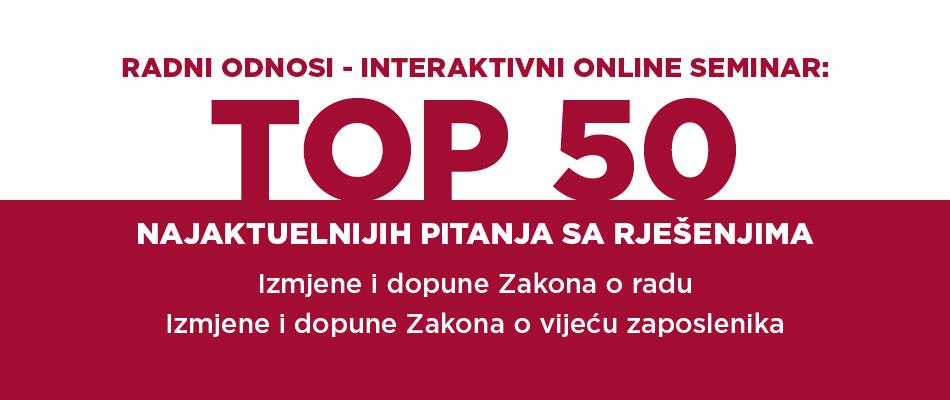 RADNI ODNOSI - TOP 50 najaktuelnijih pitanja sa rješenjima