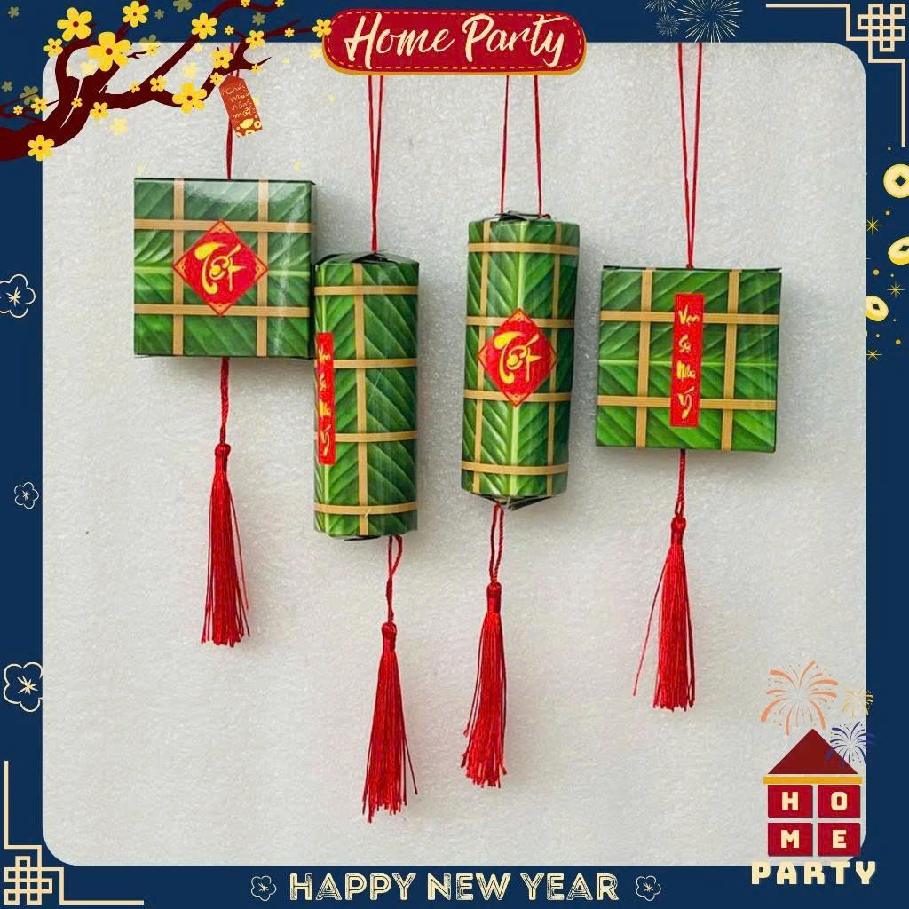 Set 4 liễn bánh tét, bánh chưng treo trang trí Tết 2026 - Home Party