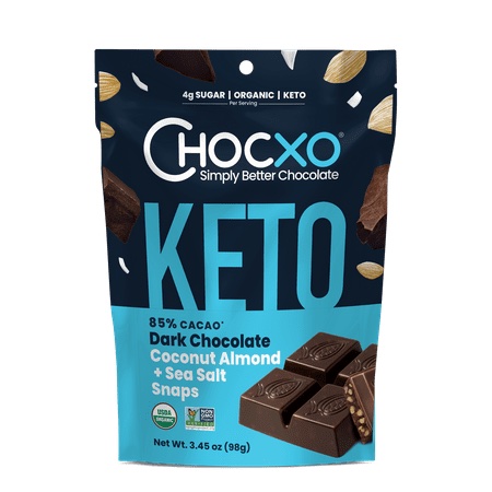 Chocxo Organic 85% Dark Chocolate Coconut Almond Sea Salt Snaps product image
