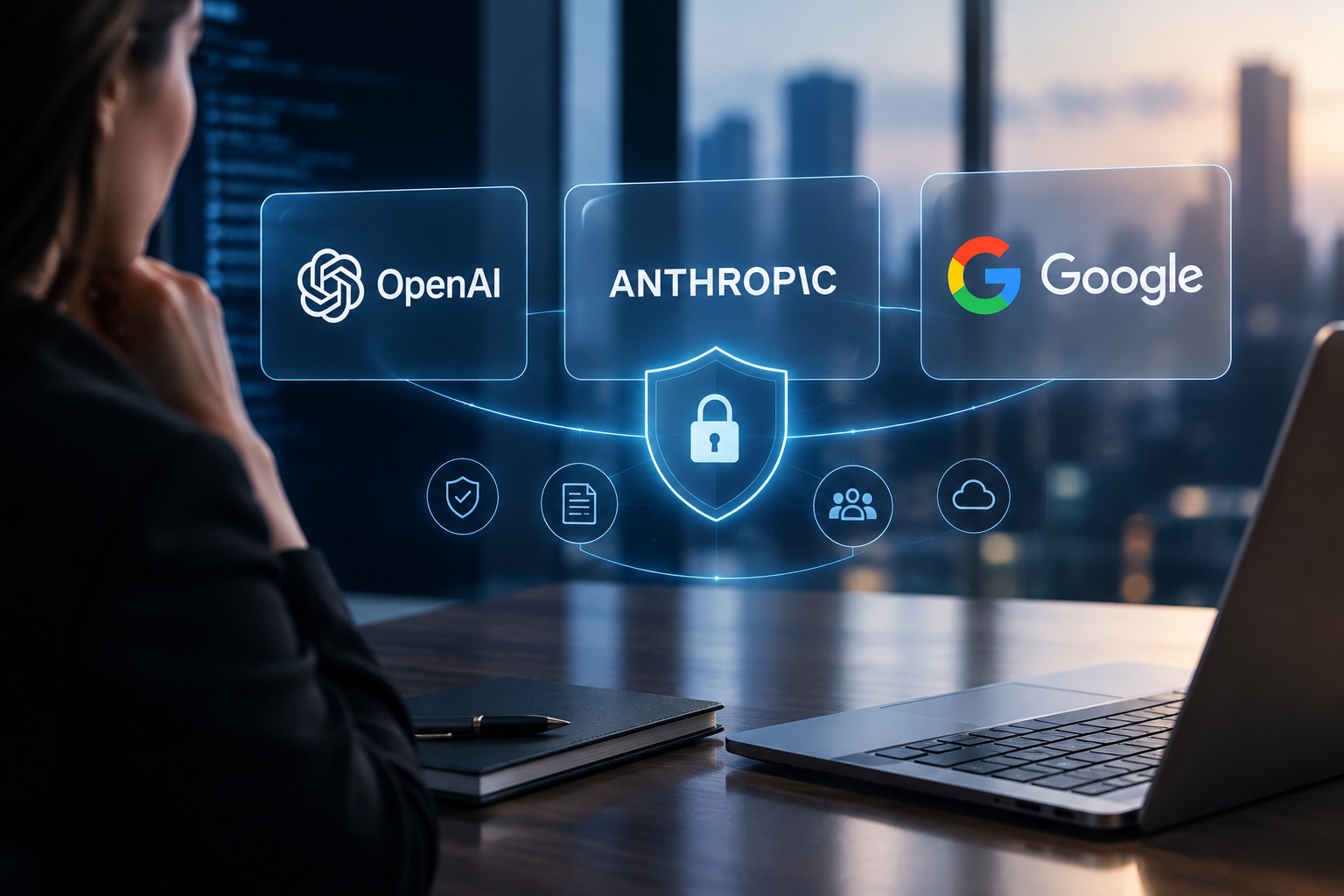 OpenAI, Anthropic e Google discutem segurança da IA, com foco em padrões de proteção, avaliação de riscos e governança empresarial.