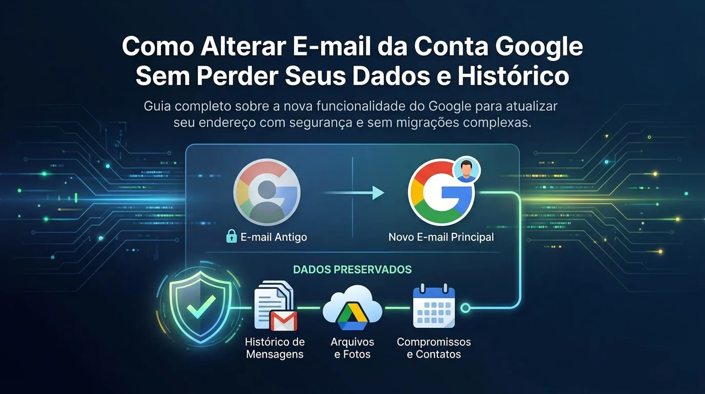 Como Alterar E-mail da Conta Google Sem Perder Seus Dados e Histórico