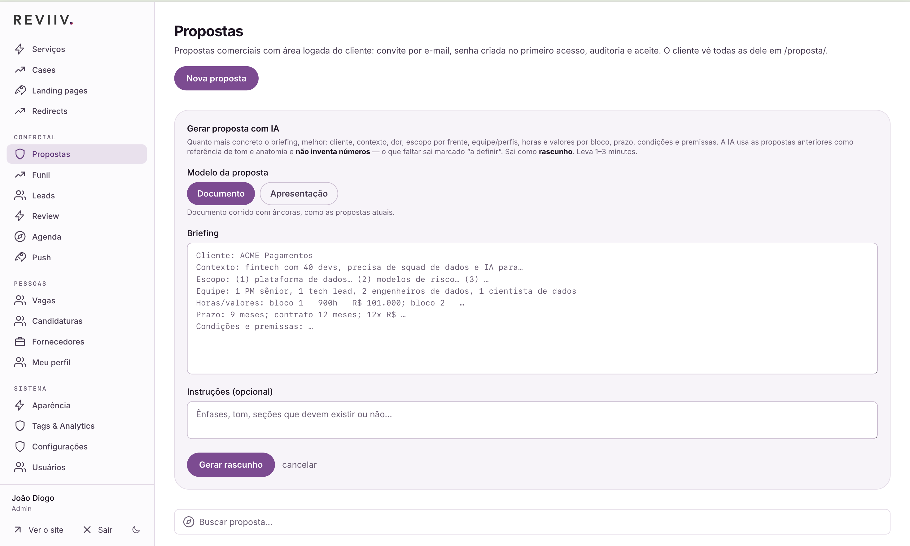gerar propostas com ai business proposal