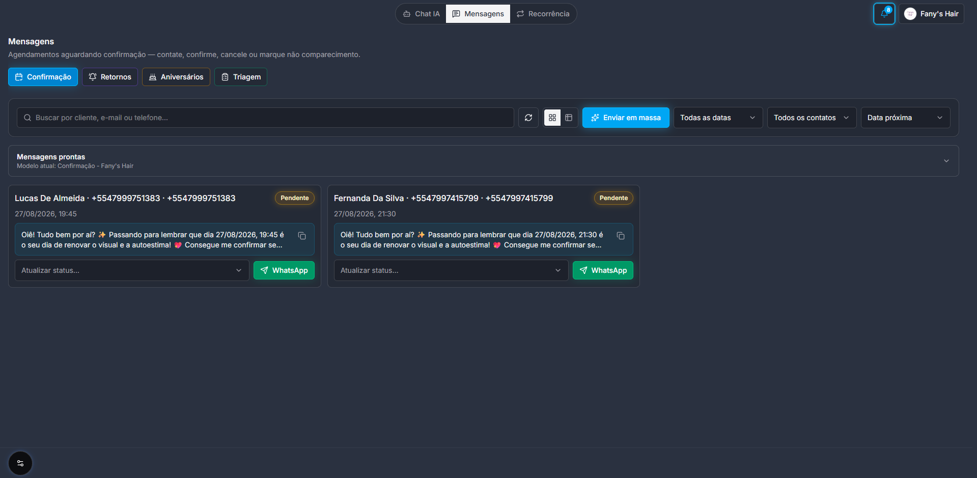 Confirme seus clientes com facilidade