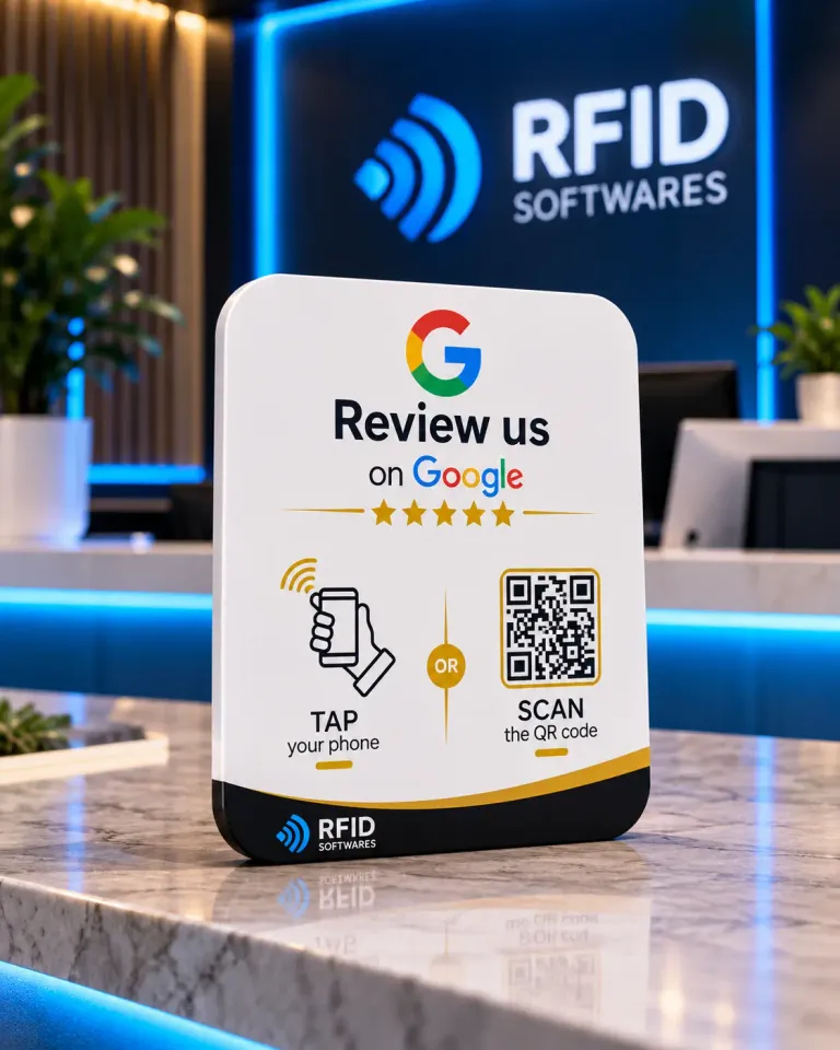 Dual-Mode NFC & QR Google Review Counter Stand