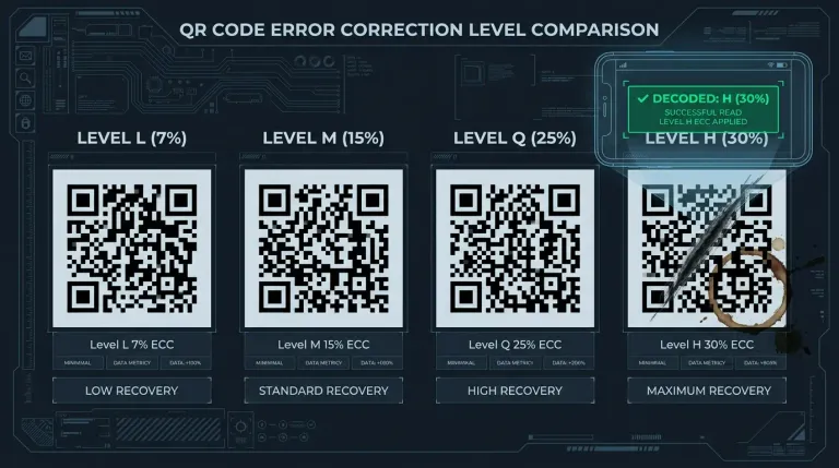 QR code error correction levels visual guide QR code error correction levels visual guide