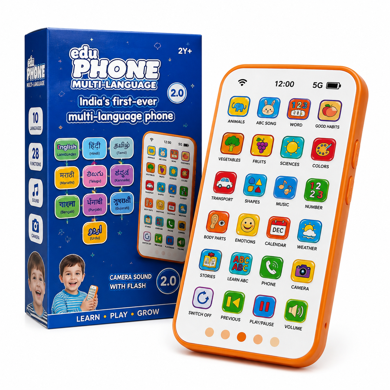 Educational kids phone with 10 Indian languages