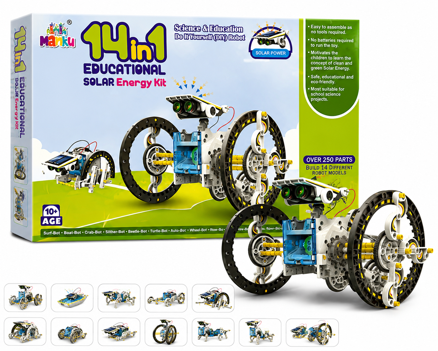 14-in-1 Educational Solar Energy Kit – STEM Robot Building Set