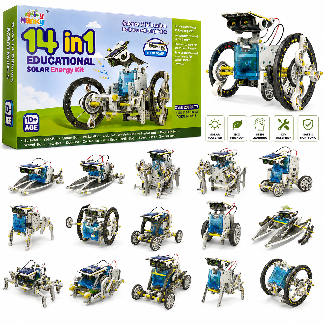14-in-1 Educational Solar Energy Kit – STEM Robot Building Set view 3