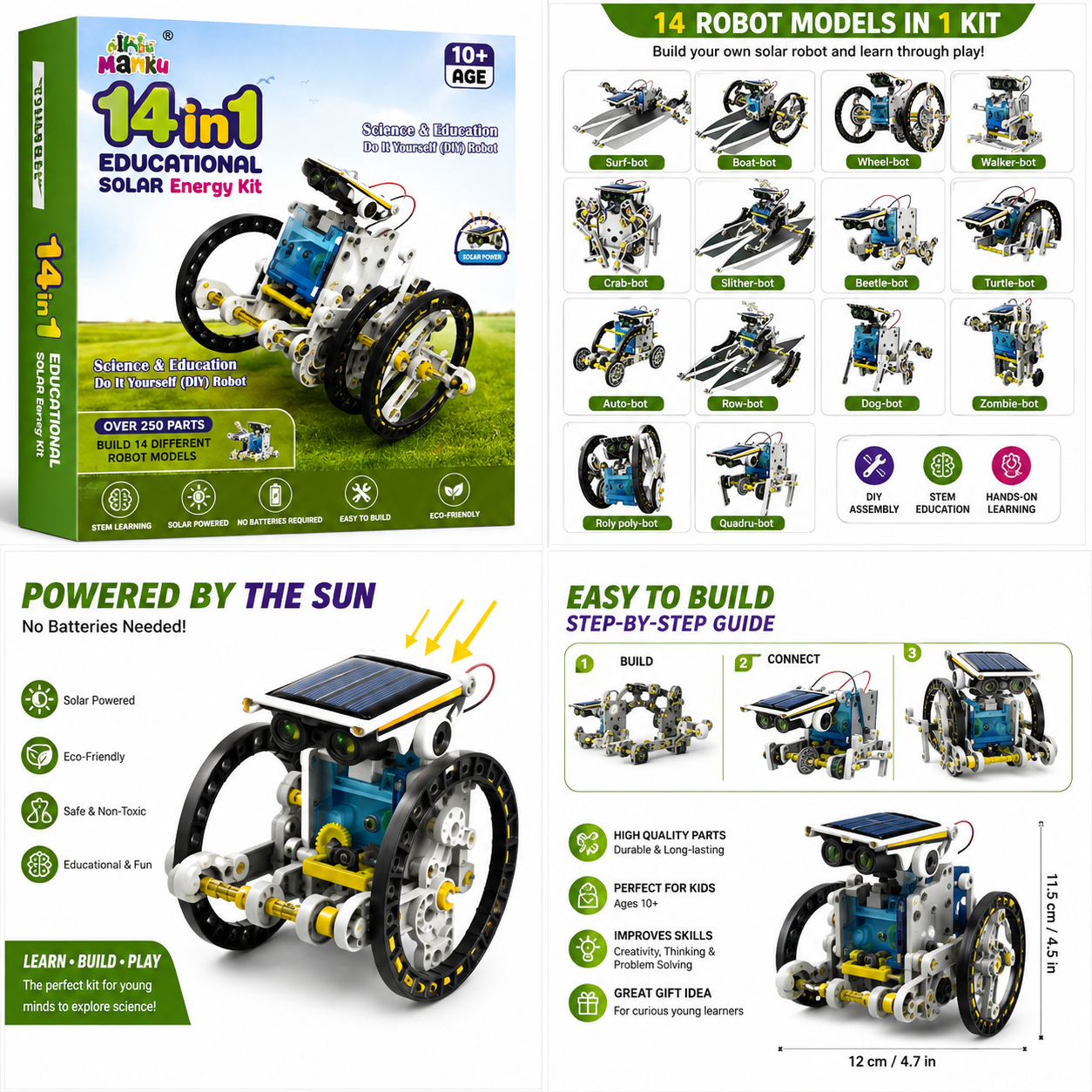 14-in-1 Educational Solar Energy Kit – STEM Robot Building Set view 2