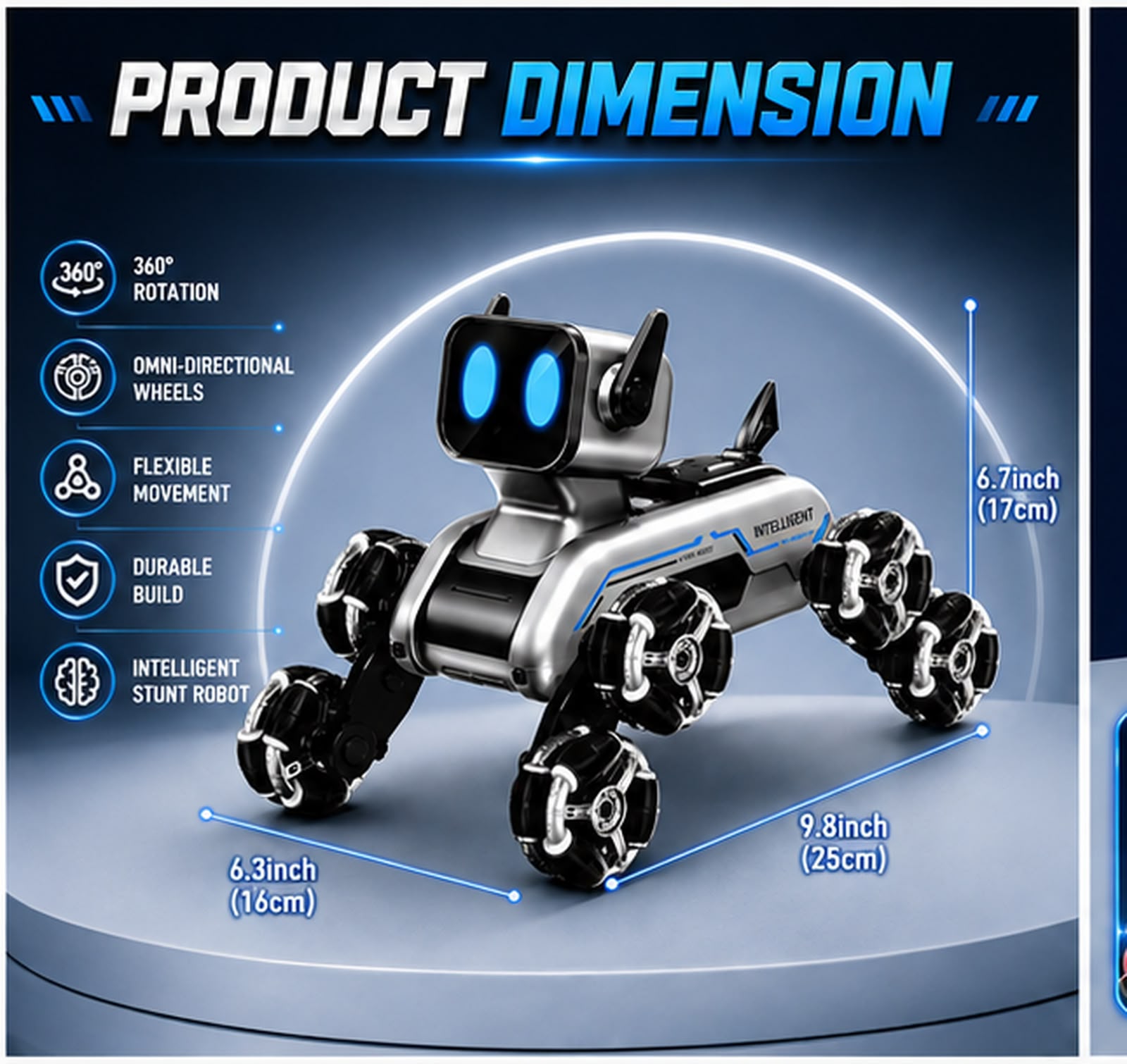 Stunt 8-Wheel RC Robot Dog – Smart Interactive RC Toy