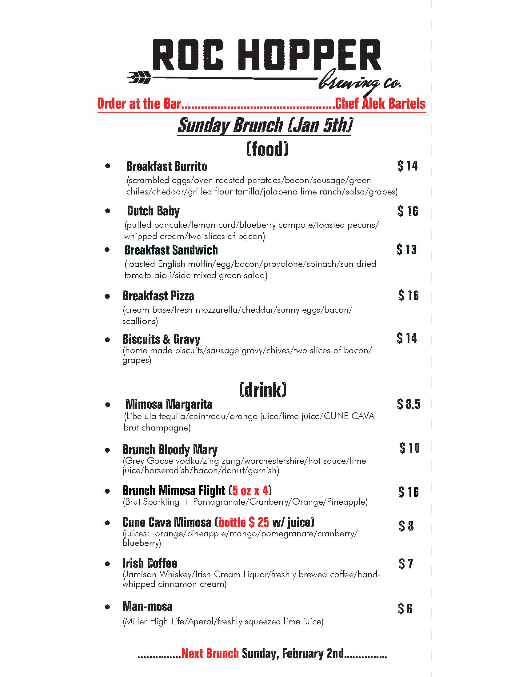 Sunday Brunch (Jan 5th)