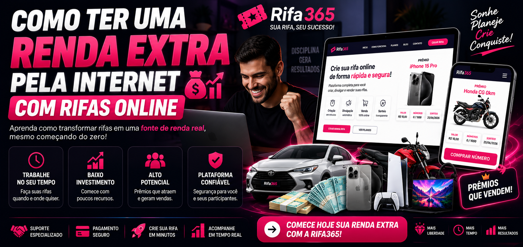 Como ter uma renda extra pela internet com Rifas Online