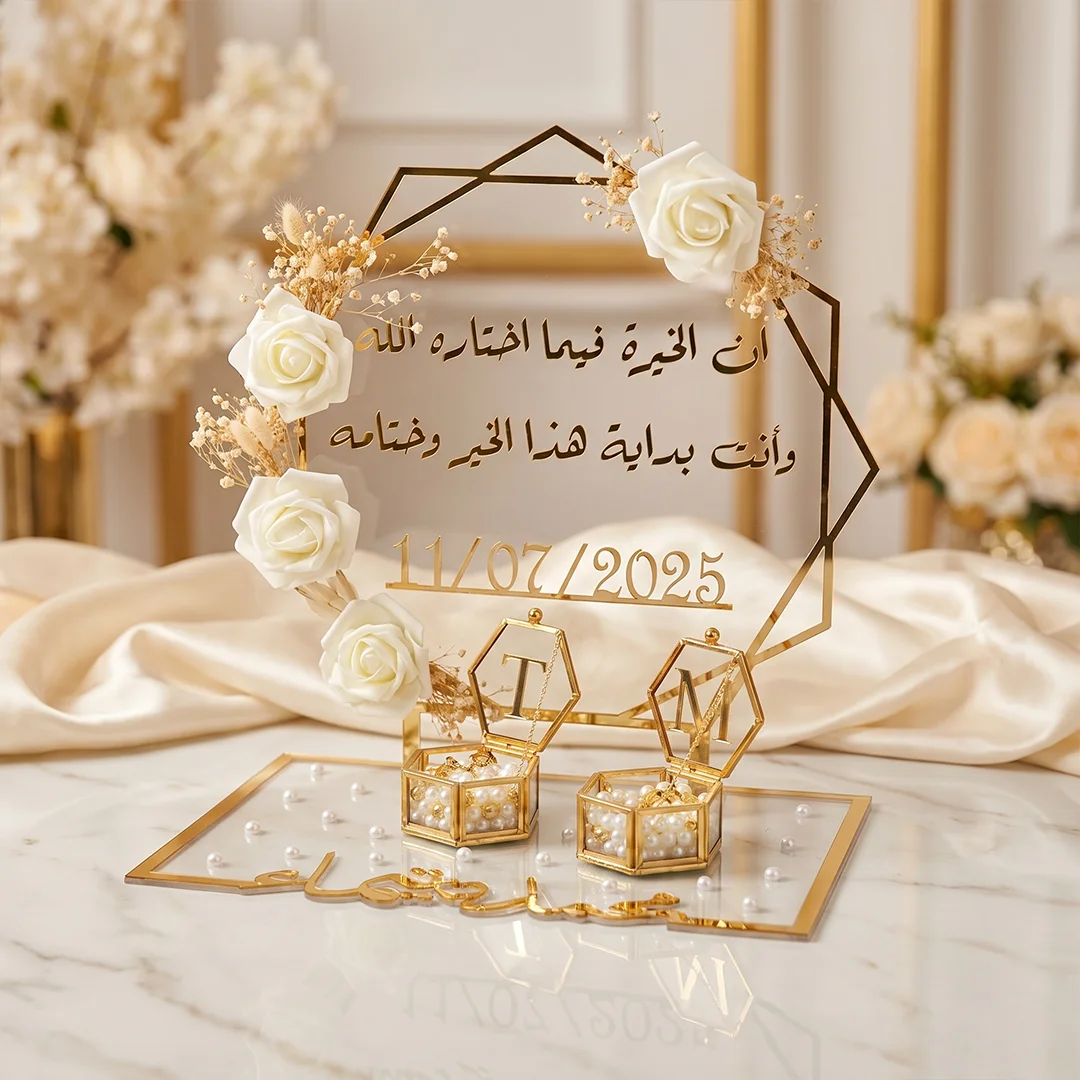 ستاند سداسي قاعدة وواجهة شفافة