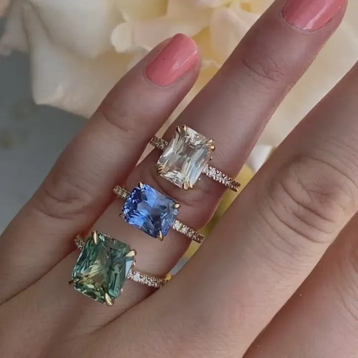 Caitlyn Mint Sapphire Diamond Ring view 12