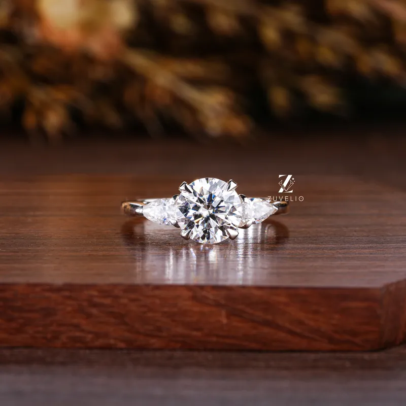 pear cut engagement ring in platinum