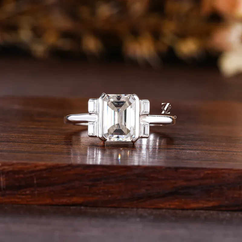  emerald emerald cut engagement ring