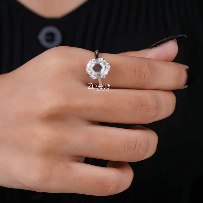 round cut engagement ring in platinum