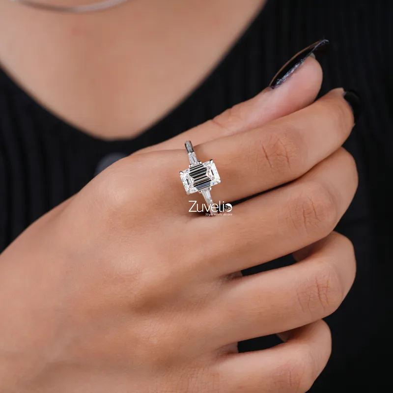  emerald emerald cut engagement ring