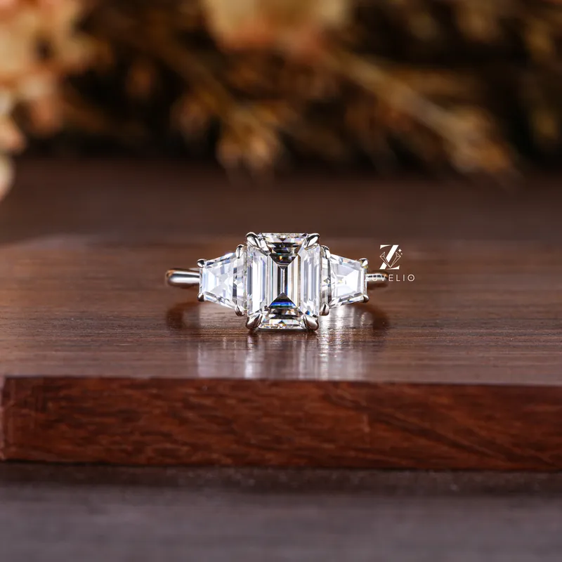  emerald emerald cut engagement ring
